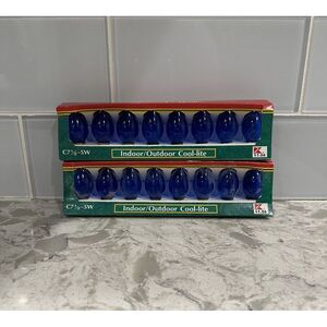 TrimAHome Indoor/Outdoor C 7 1/2 (5 watt) Replacement Blue Light‎ Bulbs 16 Total